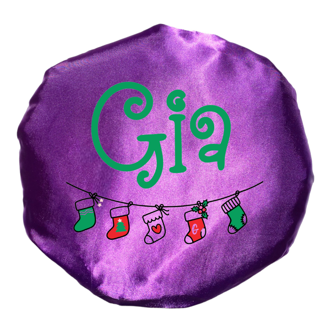 Christmas Stockings Name Bonnet