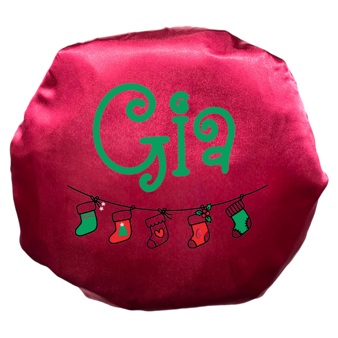 Christmas Stockings Name Bonnet